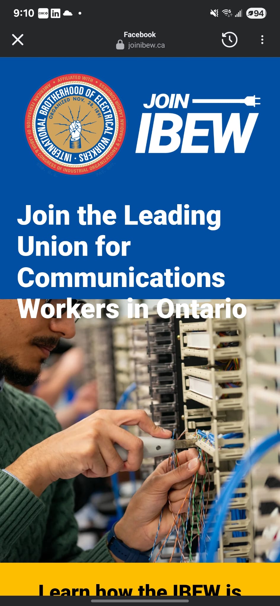 Ibram featured in IBEW Construction Council of Ontario recruitment campaign